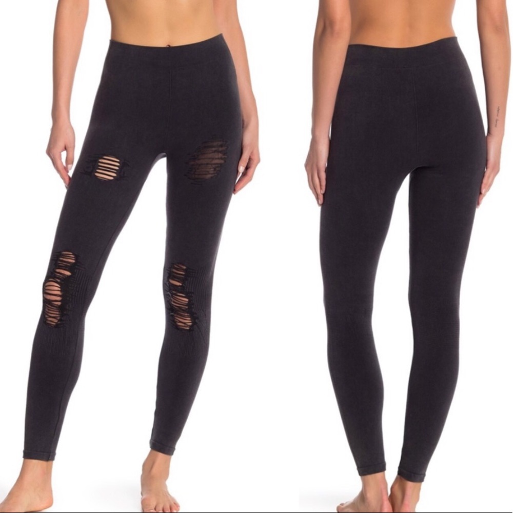 Electric Yoga Green Distressed Leggings